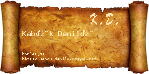 Kabók Daniló névjegykártya